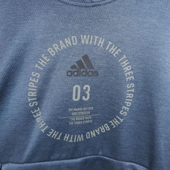 ADIDAS S Blue Team Issue Badge of Sport Climawarm Pullover Hoodie Sweatshirt - Picture 4 of 6